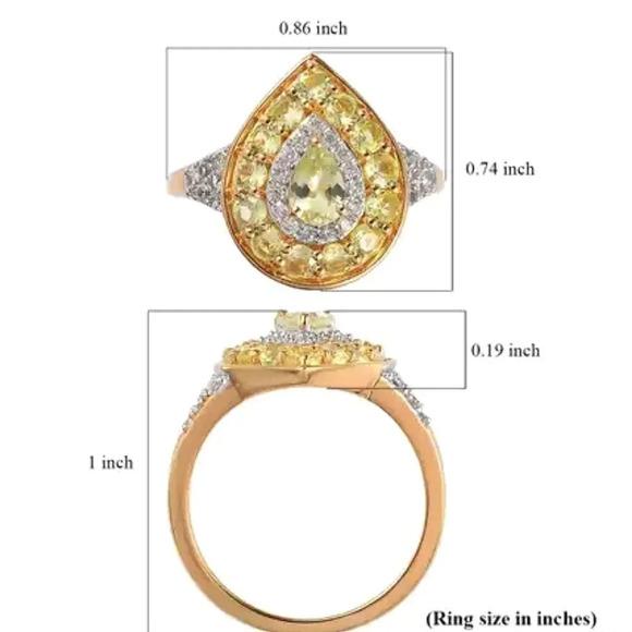 *RARE* Yellow-Green Chrysoberyl & Zircon Double Halo Ring. - Picture 11 of 11